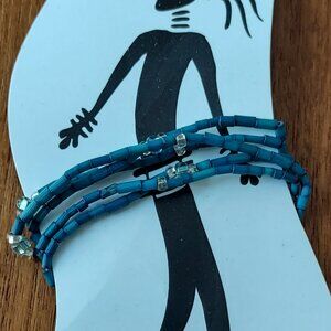 NWT Cerulean Blue 26″ Zulugrass Single Strand from The Leakey Collection